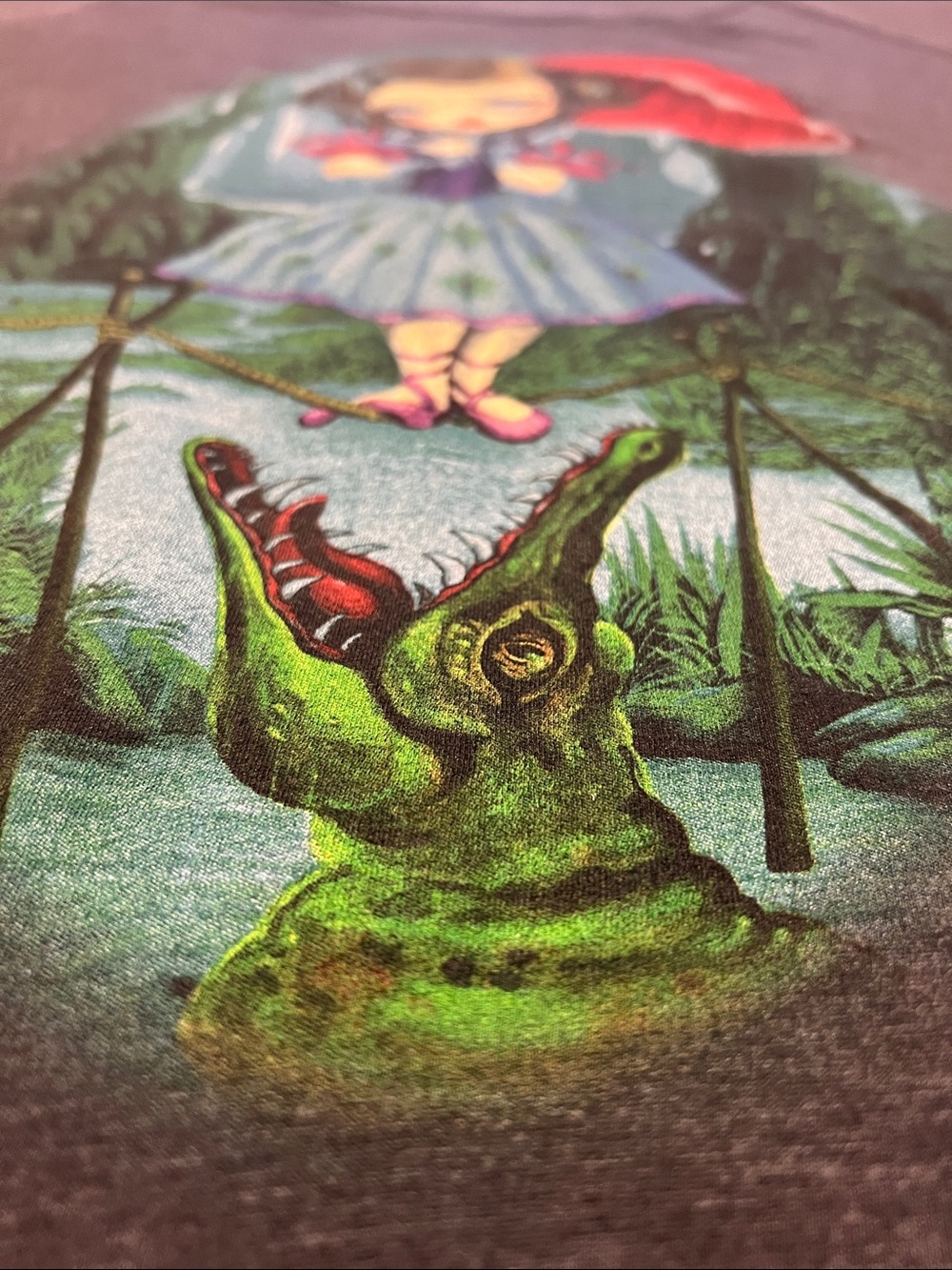 Tightrope Girls' Graphic Tee with Purple Crocodile Illustration - Picture 3 of 8